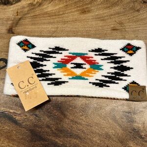 C.C Multicolor Geometric Knit Headband